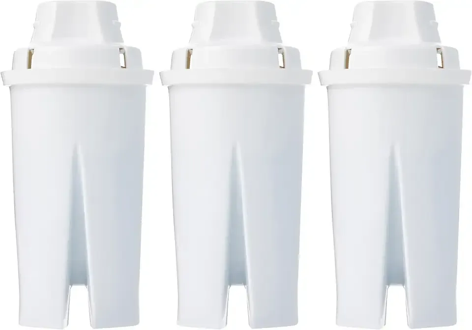 Amazon Basics Enhanced Replacement Water Filters for Water Pitchers, BPA-Free, WQA & NSF Certified, Compatible with Brita Water Pitchers & Drinking Water Filter Systems, 6 Month Filter Supply, 3-Pack