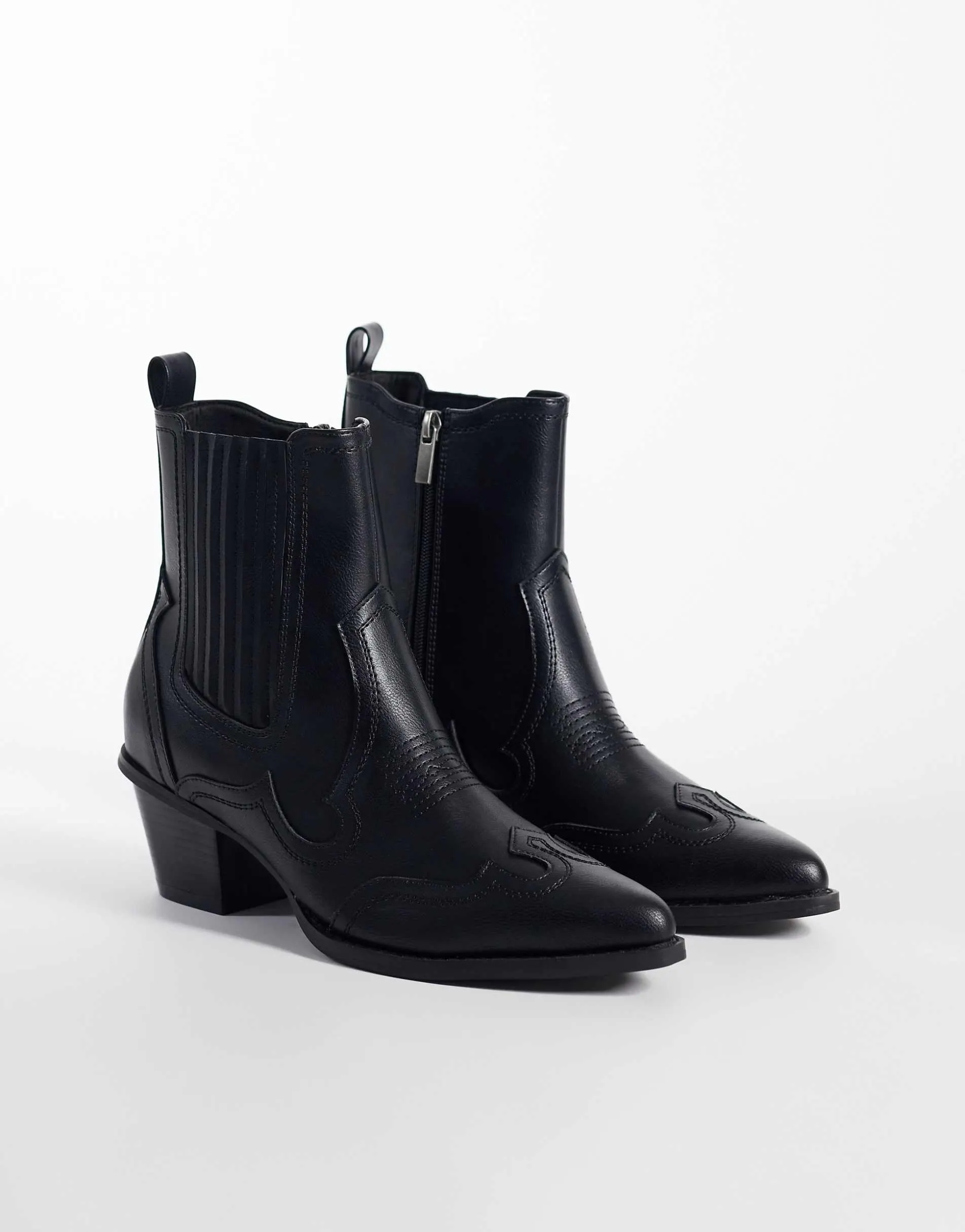 ASOS DESIGN western chelsea boots with cuban heel in black