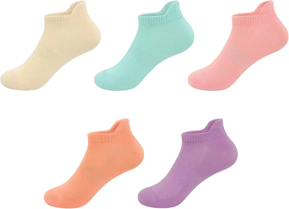 Ultra-Soft Viscose Bamboo Kids No-Show Socks Ankle Thin Comfortable Low Cut Socks for Boys&Girls Non Slip 5 Pairs