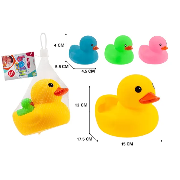 Badeand med tre barn