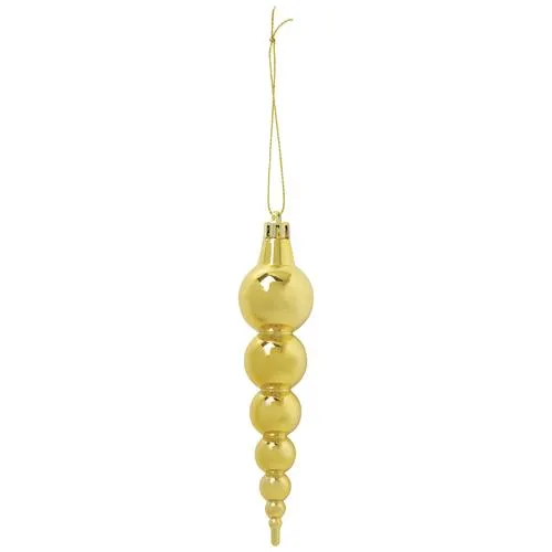 Enchanted Forest® 6" Gold Finial Shatterproof Ornaments - 3 Pack