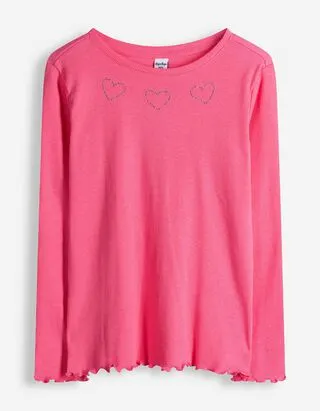 Maglia a manica lunga - Pietre decorative - rosa fucsia