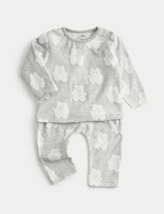 2pc Cotton Rich Textured Outfit (0-12 Mths)