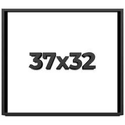 CustomPictureFrames.com 37x32 Shadow Box Frame Black | 2 Inches Deep Real Wood Conte...