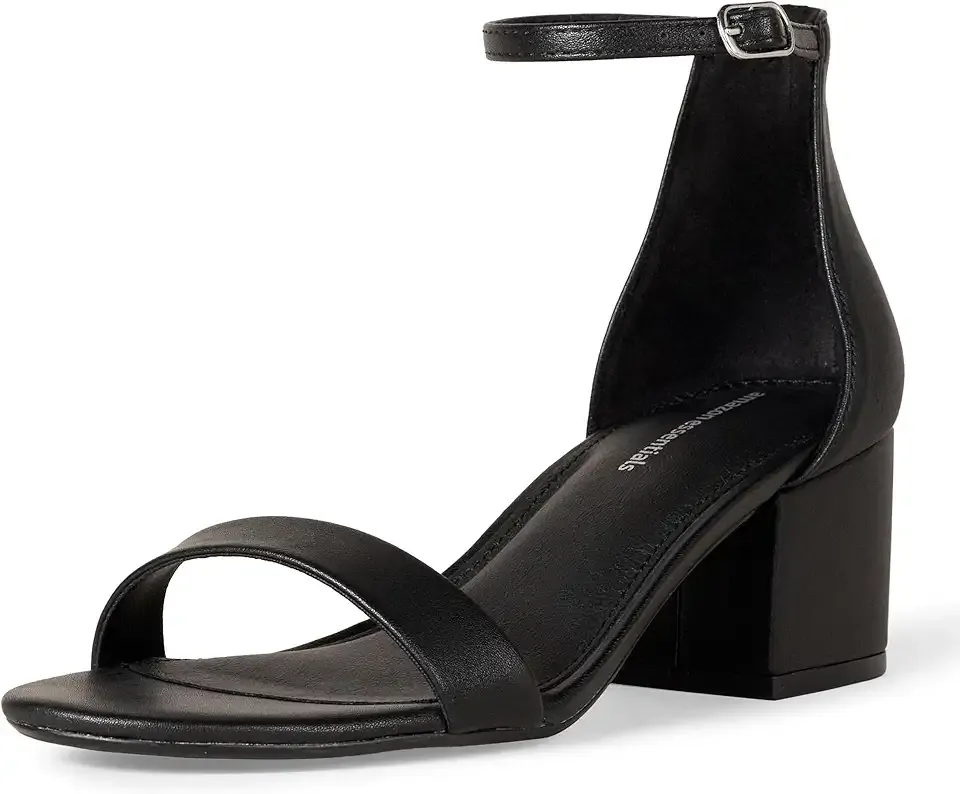 Women's Two Strap Ankle Strap Block Heel Sandal
