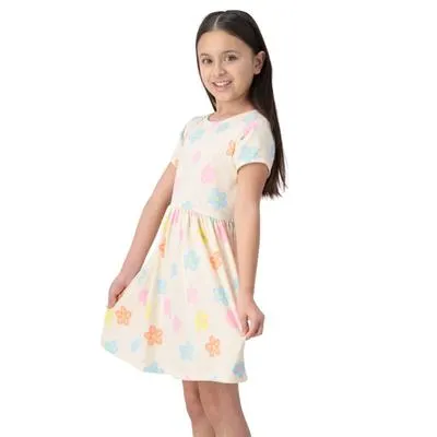 Vestido Fantastic Niña Manga Corta Estampado De Flores