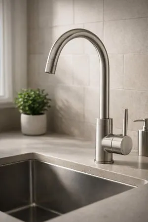 Grifo de cocina monomando caño alto exterior ROUSSEAU Inox Ilo cromado
