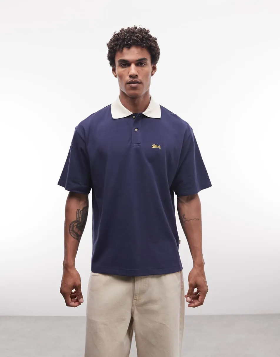 BLKVIS piquee polo shirt in navy