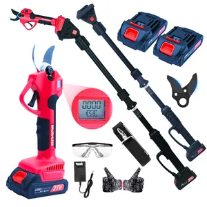 Forbici elettriche da potatura con forza di taglio di 3000 libbre, 3 modalità di taglio (15/20/25 mm), batteria 2x2000 mAh, motore da 300 W
