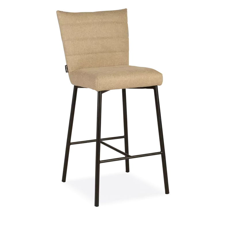 Barstoel Marea - zithoogte: 76 cm - stof Kamenta Zand - poot zwart - sale - OP=OP