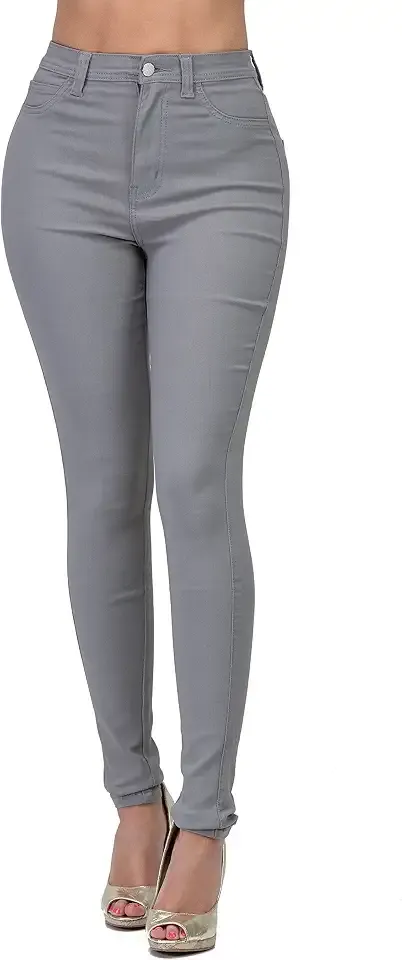 High Waisted-Rise Colored Stretch Skinny Destroyed Ripped Distressed Jeans for Women Olive Mustard RED