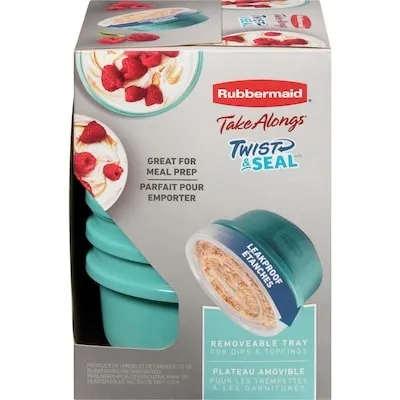 TakeAlongs Twist & Seal Food Storage Containers,Teal Splash, 3 Pack