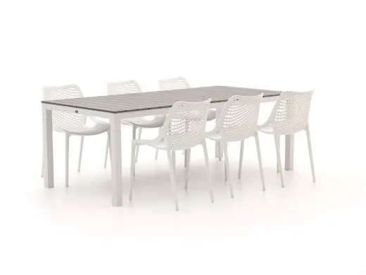 Forza Ripi/Fidenza 220cm dining tuinset 7-delig stapelbaar