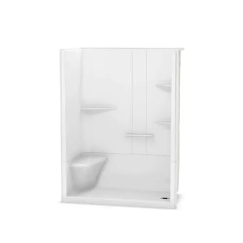 Camelia 60L x 34W x 79H in. 2-in-1 Shower Kit - Shower Stall with Right Drain Shower Base and Shower Wall Surround (No Door)