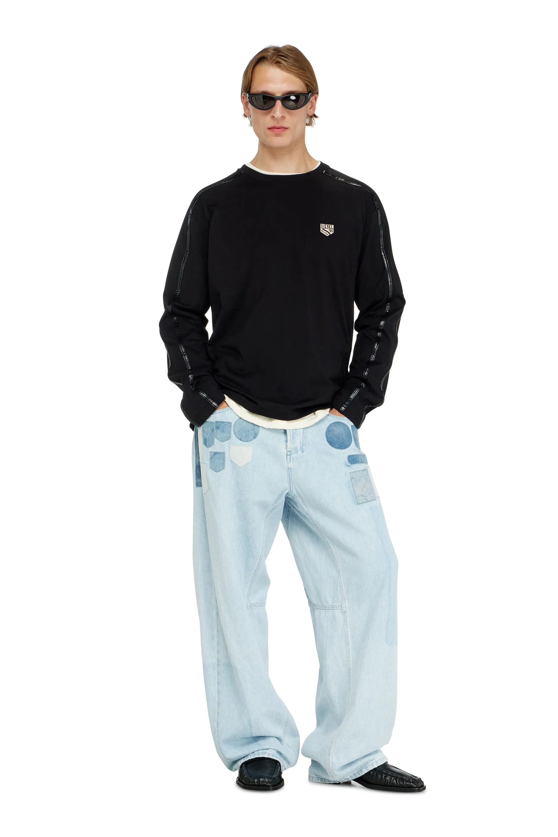 Long-sleeve T-shirt with tonal trims