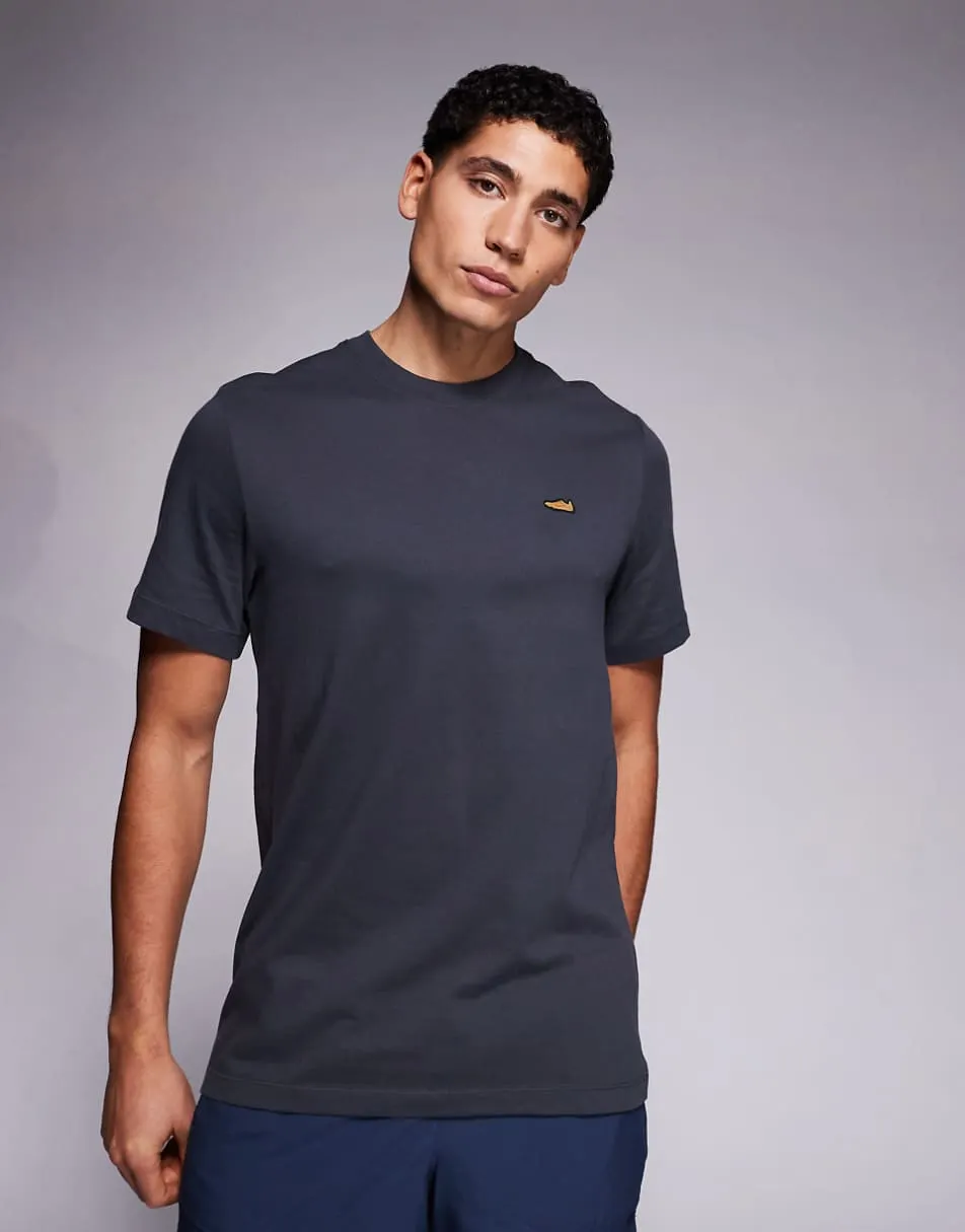 Nike Running graphic back print t-shirt in dark grey