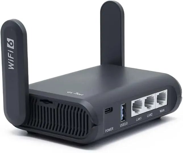 GL.iNet GL-AXT1800 Slate AX Pocket-Sized Wi-Fi 6 Travel Router with VPN | Dual-band Wi-Fi 6 speeds up to 1800 Mbps, MU-MIMO and OFDMA, connects up to 120 devices simultaneously