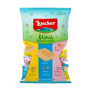 Loacker Minis Cream Filled Wafers, Variety Pack, 28.22 oz