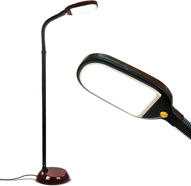 Brightech Litespan - Bright LED Floor Reading Lamp for Over Chair Crafts and Reading, Estheticians' Light for Lash Extensions, Adjustable Standing Lamp fo…