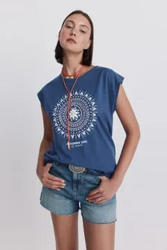 Camiseta manga corta estampada