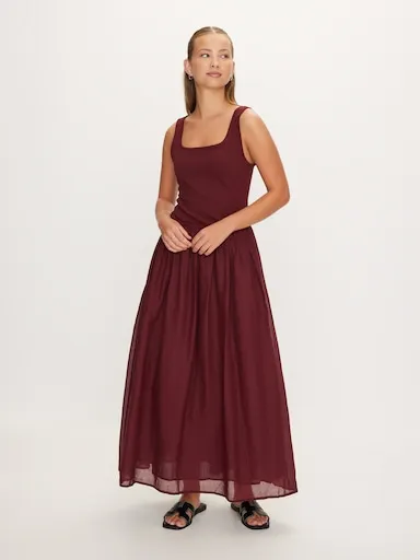 Amy Knit Woven Midi