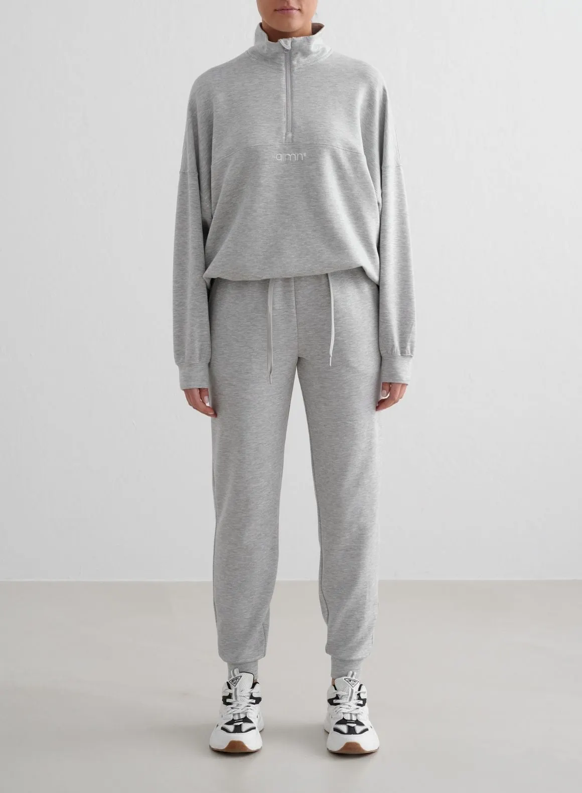 Light Grey Melange Comfy Modal Pants