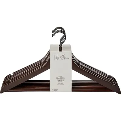 Dark Wooden Hangers 8 Pack