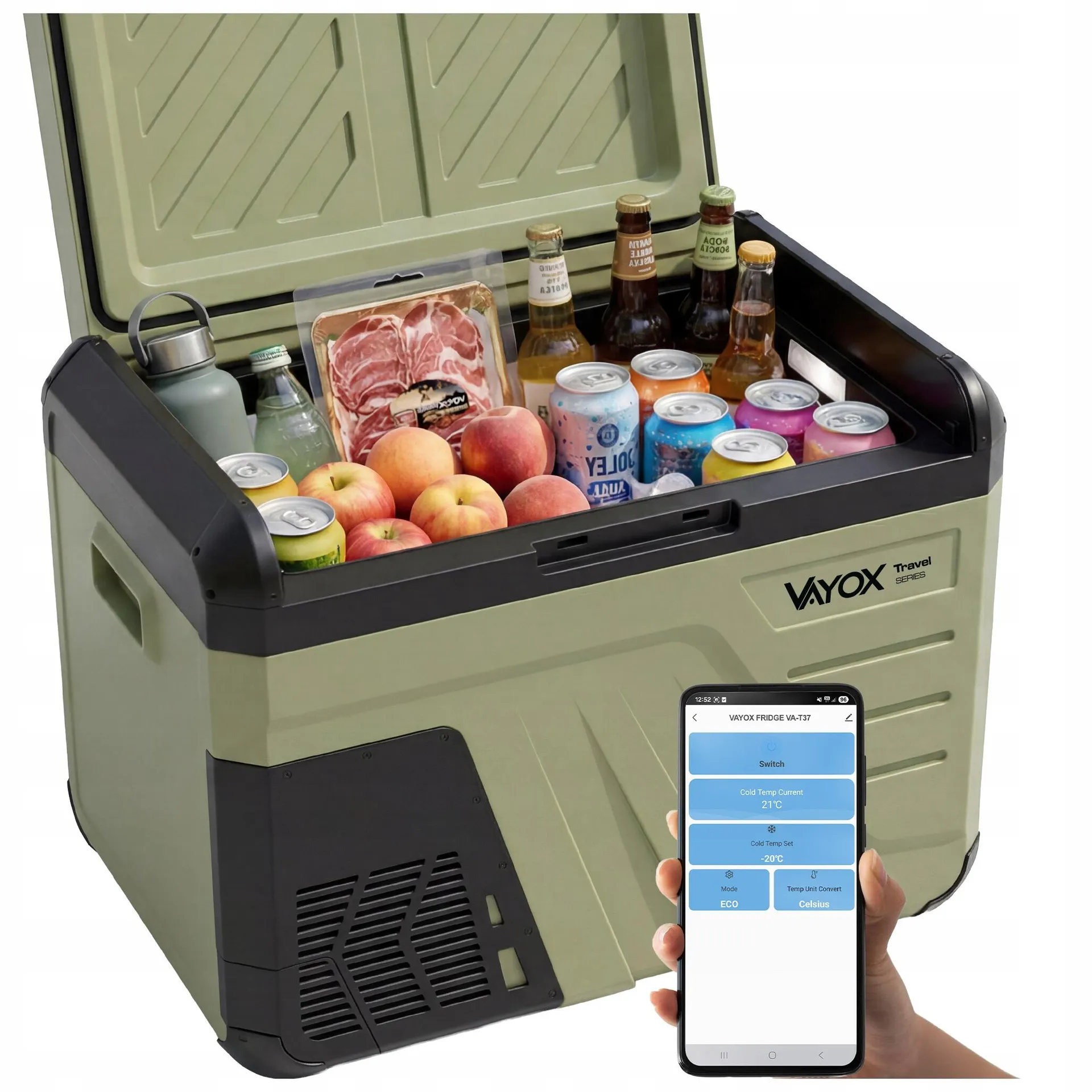 VAYOX Kompresorová autochladnička Vayox VA-T37 12/24/230V 35L
