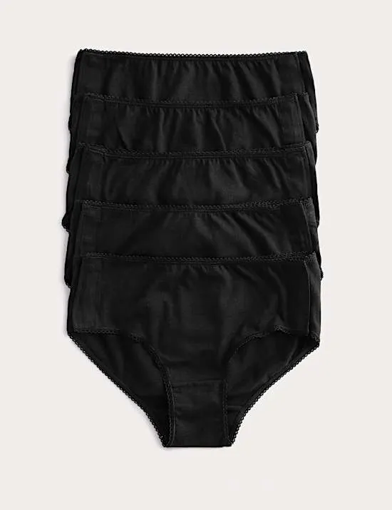 5 Pack Pure Cotton Adaptive Popper Knickers (2-16 Yrs)