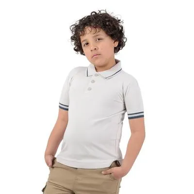Playera Hummo Kids Niño Manga Corta Botones Al Tono Detalles en Contraste
