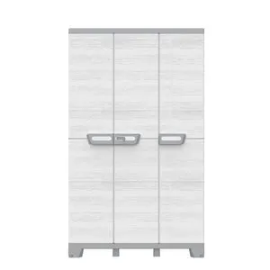 Armadio alto Sequoia TERRY STORAGE in polipropilene, grigio L 102 x H 172 x P 39 cm 3 ante, adatto per interno/esterno