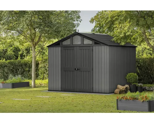 Zahradní domek Keter Stronghold se zaoblenými rohy 10x8 včetně podlahy 305 x 243 cm, imitace dřeva