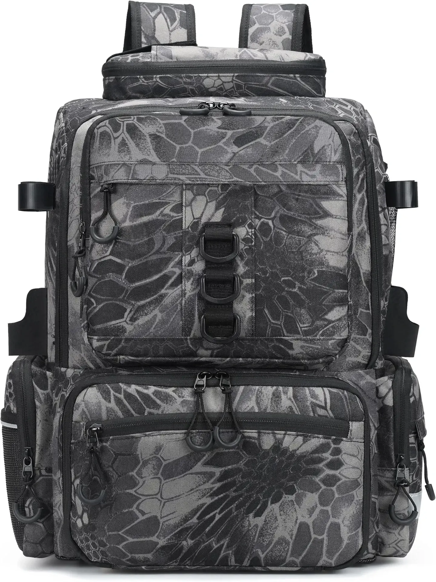 Rabjen Fishing Tackle Backpack, 45L Storage Waterproof Travel Bag Store Fishing Gear with Insulated Top Pocket