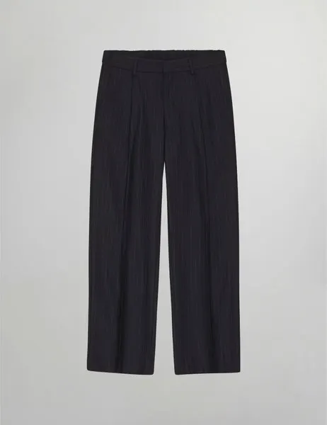 Kay Relaxed Fit Wool Blend Trousers 10037 Navy Stripe