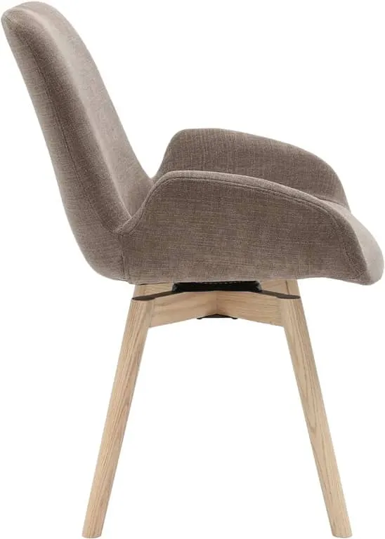 Camden spisestol Med sving, stoff Symbol taupe, hvitpigmenterte eikeben