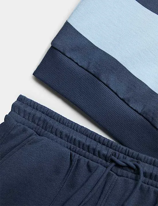 Rugby-Top und Shorts aus reiner Baumwolle im Set (6–16 J.)&