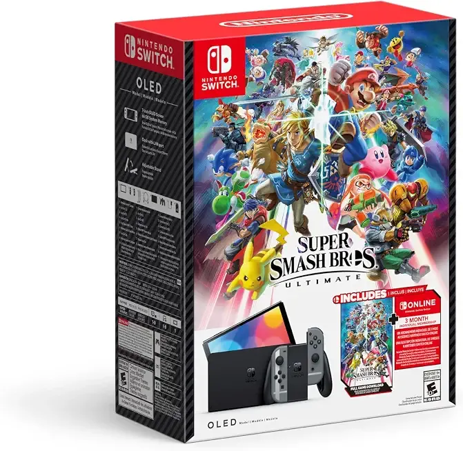 Nintendo Switch™ - OLED Model: Super Smash Bros.™ Ultimate Bundle (Full Game Download + 3 Mo. Nintendo Switch Online Membership Included)