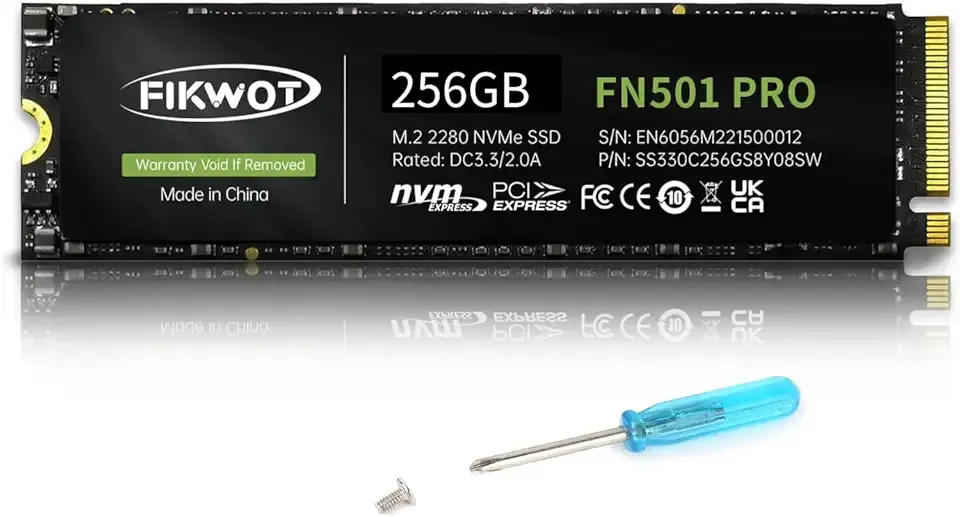 FN501 Pro 256GB NVMe SSD - M.2 2280 PCIe Gen3 x4 Internal Solid State Drive with Graphene Cooling Sticker, Up to 3,500MB/s, SLC Cache 3D NAND TLC, Compatible with Laptop & PC Desktop