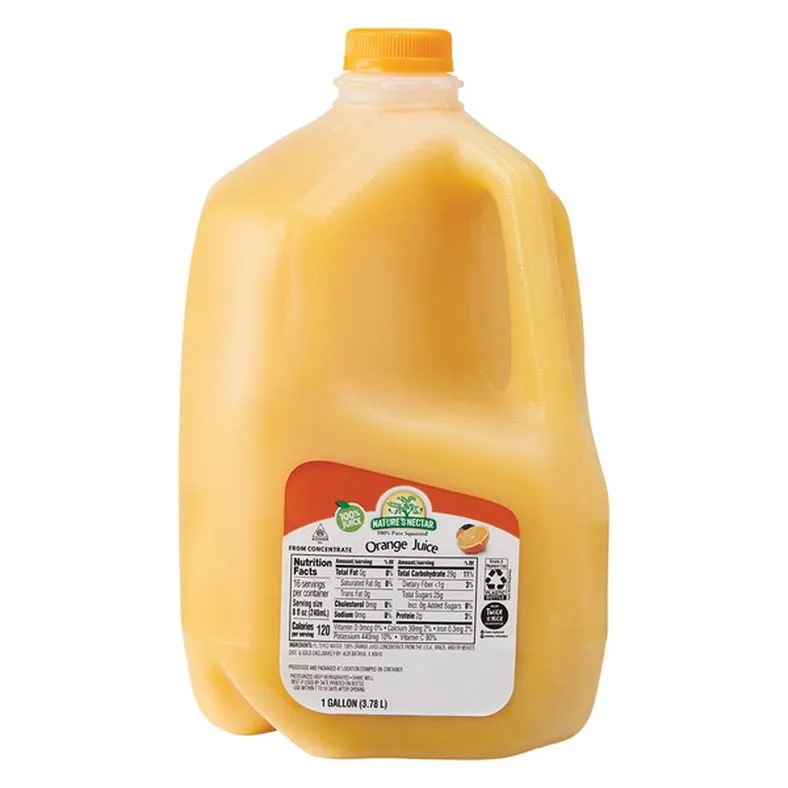 Nature's Nectar Orange Juice Gallon From Concentrate