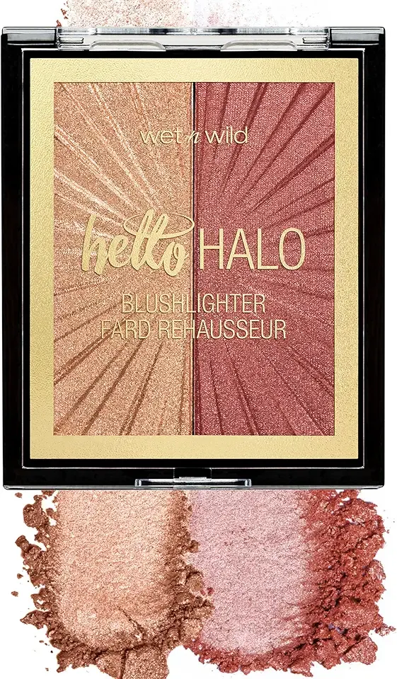 Wet n Wild MegaGlo Blushlighter, Blendable Blush & Highlighter Set, Shimmery Metallic Finish, Flash Me