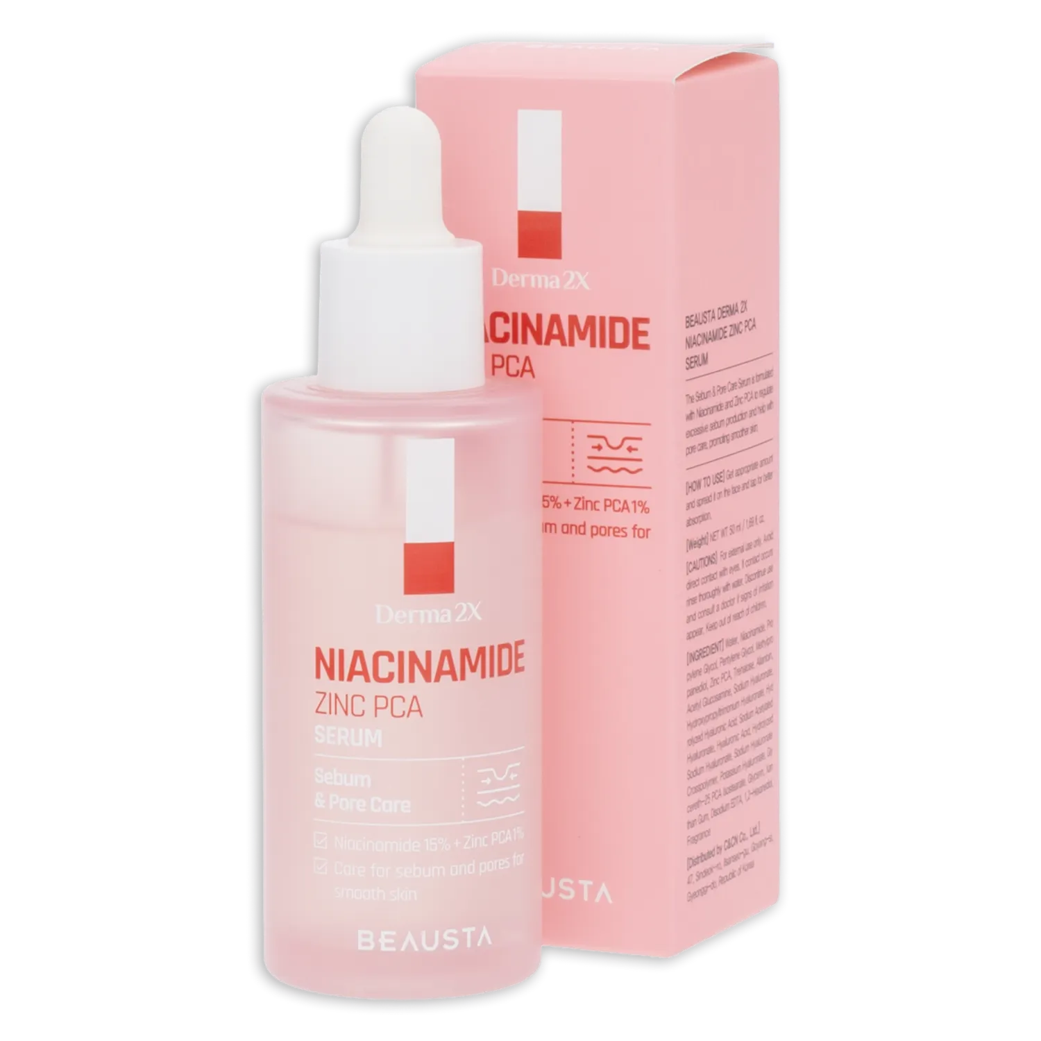 Sérum Facial Derma 2X Niacinamide Zinc Pca BEAUSTA 50 Ml