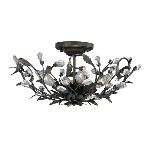 Patriot Lighting® Trellis Architectural Bronze with Gold Accent 4-Light Semi-Flush Mount Ceiling Light