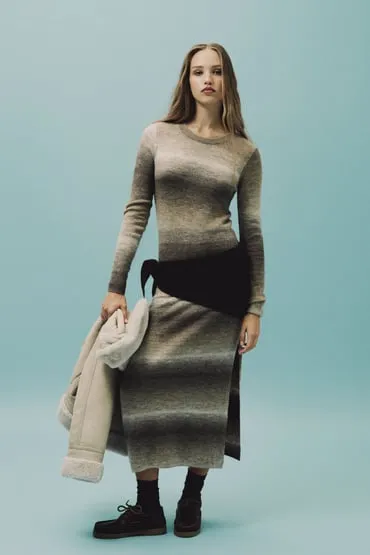 Vestido midi punto space dye