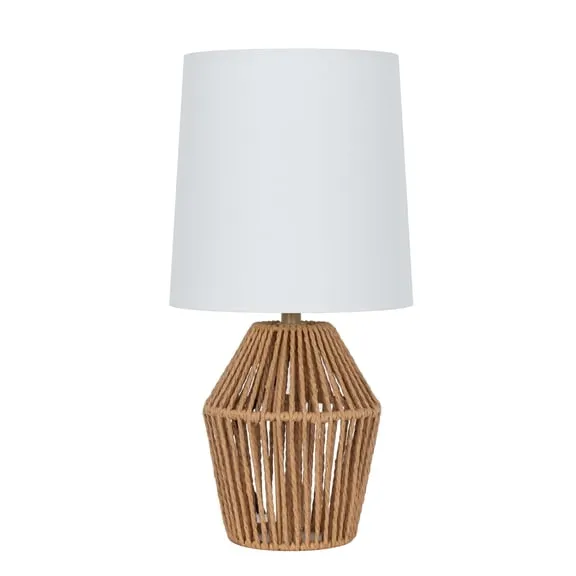 Mainstays 12.75" Rope Mini Lamp, Brown, 5.75 x 6.5 x 6.5" Lamp Shade