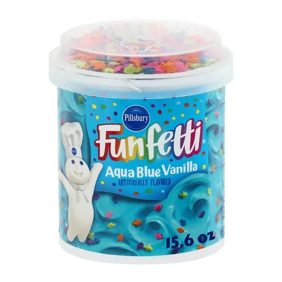 Pillsbury Funfetti Aqua Blue Vanilla Frosting, 15.6 oz Tub $1.96 12.6 ¢/oz