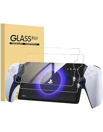 HCHNH 𝐔𝐩𝐠𝐫𝐚𝐝𝐞𝐝 Screen Protector for Playstation Portal - 2 Pack PS5 Portal Portable Tempered Glass Screen Protector Accessories (Real Machine Mold Making)(Military Grade Shatterproof)