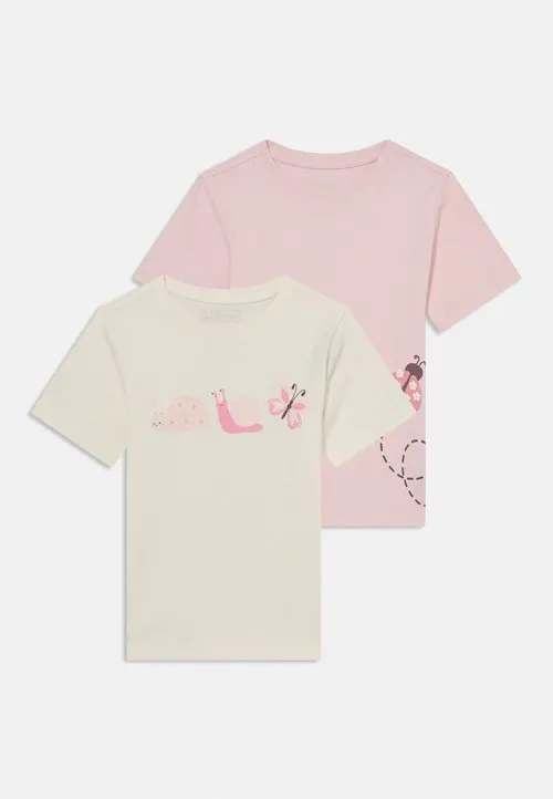 2 PACK - T-shirts med print - white/light pink