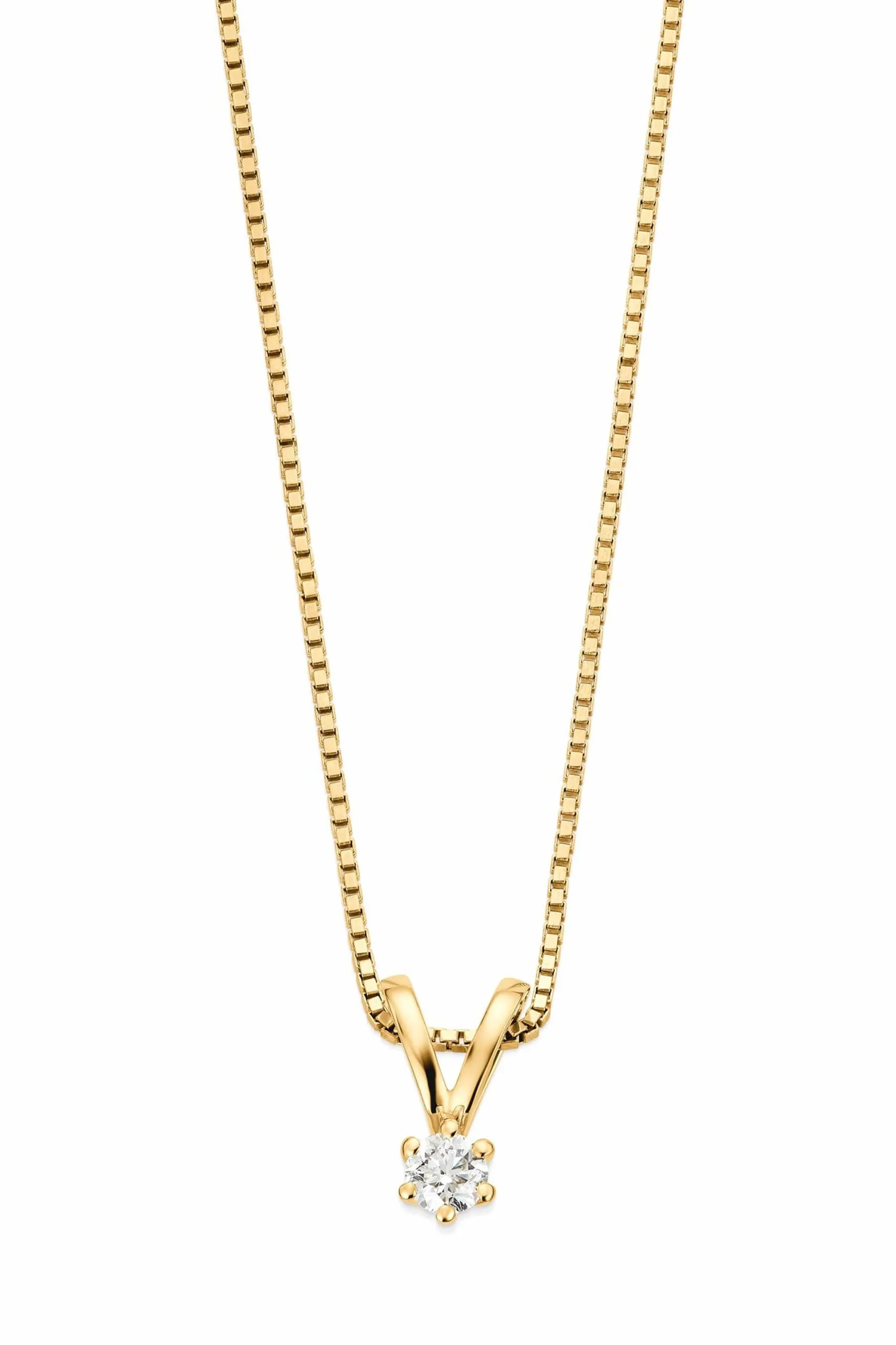 Louise diamantsmykke 585 gult gull 0,14 ct