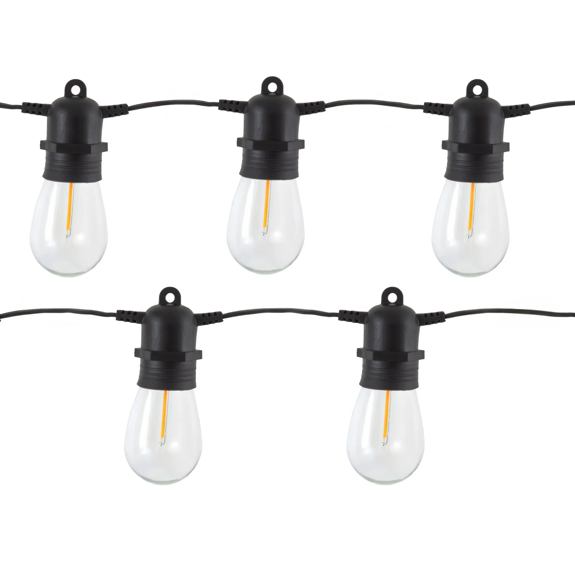 48-ft Plug-in Black Indoor/Outdoor String Light with 18 White -Light LED Edison Bulbs