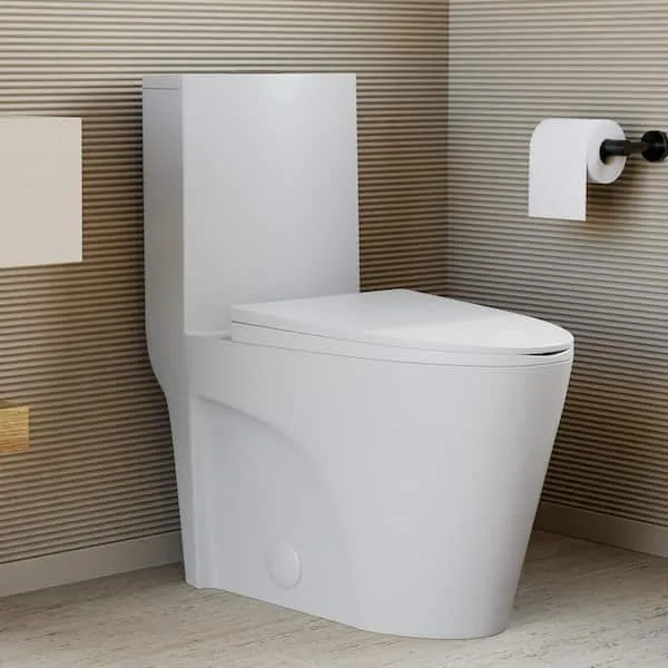 Swiss Madison St.​ Tropez 1-​piece 1.​1 GPF /​1.​6 GPF Dual Flush Elongated Toilet in Matte White Seat Included